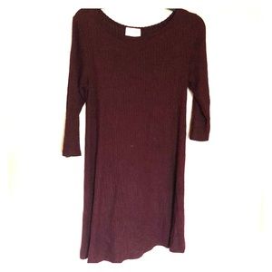Flowy Maroon Knit Shift Dress